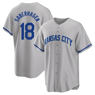 Replica Bret Saberhagen Men's Kansas City Royals 2022 Road Jersey - Gray