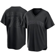 Replica CJ Alexander Men's Kansas City Royals Pitch Fashion Jersey - Black