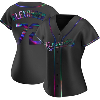 Replica CJ Alexander Women's Kansas City Royals Alternate Jersey - Black Holographic