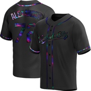 Replica CJ Alexander Youth Kansas City Royals Alternate Jersey - Black Holographic