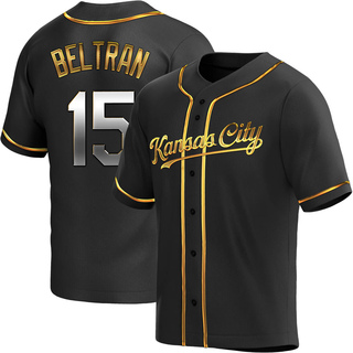 Replica Carlos Beltran Men's Kansas City Royals Alternate Jersey - Black Golden