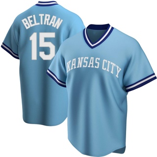 Replica Carlos Beltran Men's Kansas City Royals Road Cooperstown Collection Jersey - Light Blue