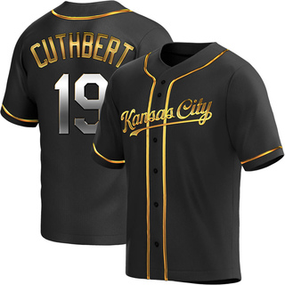 Replica Cheslor Cuthbert Youth Kansas City Royals Alternate Jersey - Black Golden