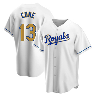 Replica David Cone Youth Kansas City Royals White Home Jersey - Gold