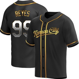 Replica Franmil Reyes Youth Kansas City Royals Alternate Jersey - Black Golden