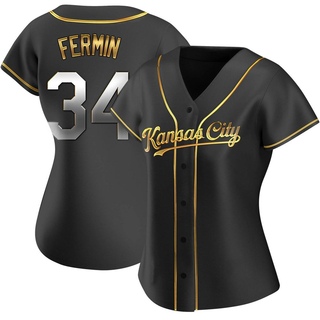 Replica Freddy Fermin Women's Kansas City Royals Alternate Jersey - Black Golden