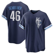 Replica John Schreiber Men's Kansas City Royals 2022 City Connect Jersey - Navy