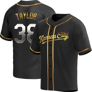 Replica Josh Taylor Men's Kansas City Royals Alternate Jersey - Black Golden