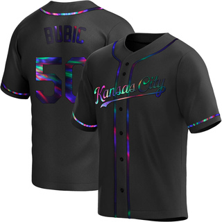 Replica Kris Bubic Men's Kansas City Royals Alternate Jersey - Black Holographic