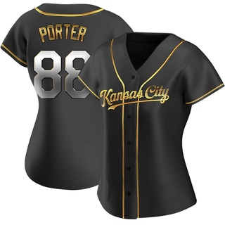 Replica Logan Porter Women's Kansas City Royals Alternate Jersey - Black Golden