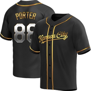 Replica Logan Porter Youth Kansas City Royals Alternate Jersey - Black Golden