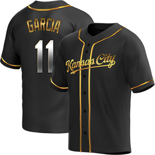 Replica Maikel Garcia Men's Kansas City Royals Alternate Jersey - Black Golden