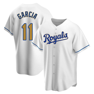 Replica Maikel Garcia Men's Kansas City Royals White Home Jersey - Gold