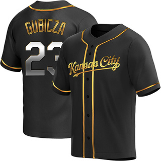 Replica Mark Gubicza Men's Kansas City Royals Alternate Jersey - Black Golden