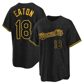 Replica Nate Eaton Men's Kansas City Royals Snake Skin City Jersey - Black