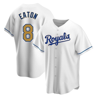 Replica Nathan Eaton Men's Kansas City Royals White Home Jersey - Gold