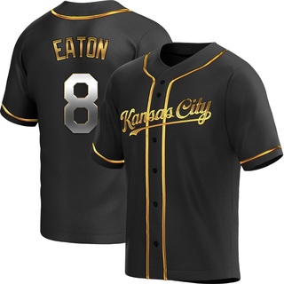 Replica Nathan Eaton Youth Kansas City Royals Alternate Jersey - Black Golden