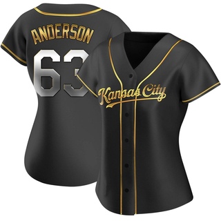 Replica Nick Anderson Women's Kansas City Royals Alternate Jersey - Black Golden