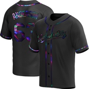 Replica Nick Anderson Youth Kansas City Royals Alternate Jersey - Black Holographic