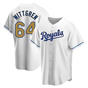 Replica Nick Wittgren Men's Kansas City Royals White Home Jersey - Gold