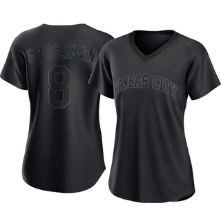 Replica Robbie Grossman Women's Kansas City Royals Pitch Fashion Jersey - Black