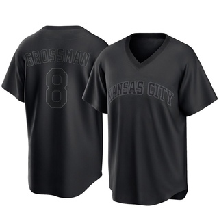 Replica Robbie Grossman Youth Kansas City Royals Pitch Fashion Jersey - Black