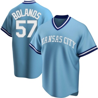 Replica Ronald Bolanos Youth Kansas City Royals Road Cooperstown Collection Jersey - Light Blue