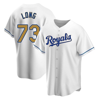 Replica Sam Long Youth Kansas City Royals White Home Jersey - Gold