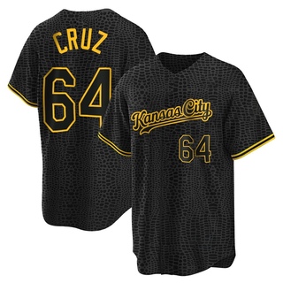 Replica Steven Cruz Men's Kansas City Royals Snake Skin City Jersey - Black