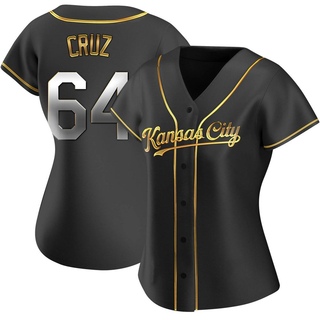 Replica Steven Cruz Women's Kansas City Royals Alternate Jersey - Black Golden