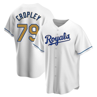 Replica Tyler Cropley Men's Kansas City Royals White Home Jersey - Gold