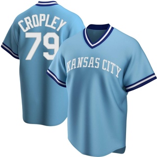 Replica Tyler Cropley Youth Kansas City Royals Road Cooperstown Collection Jersey - Light Blue