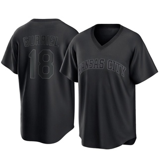 Replica Yuli Gurriel Men's Kansas City Royals Pitch Fashion Jersey - Black